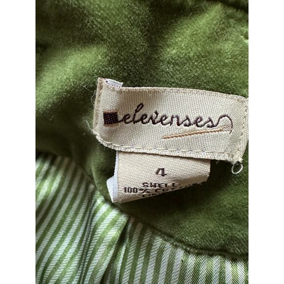 Anthropologie elevenses plush skirt fairy story deep pockets green belted button - Picture 7 of 16